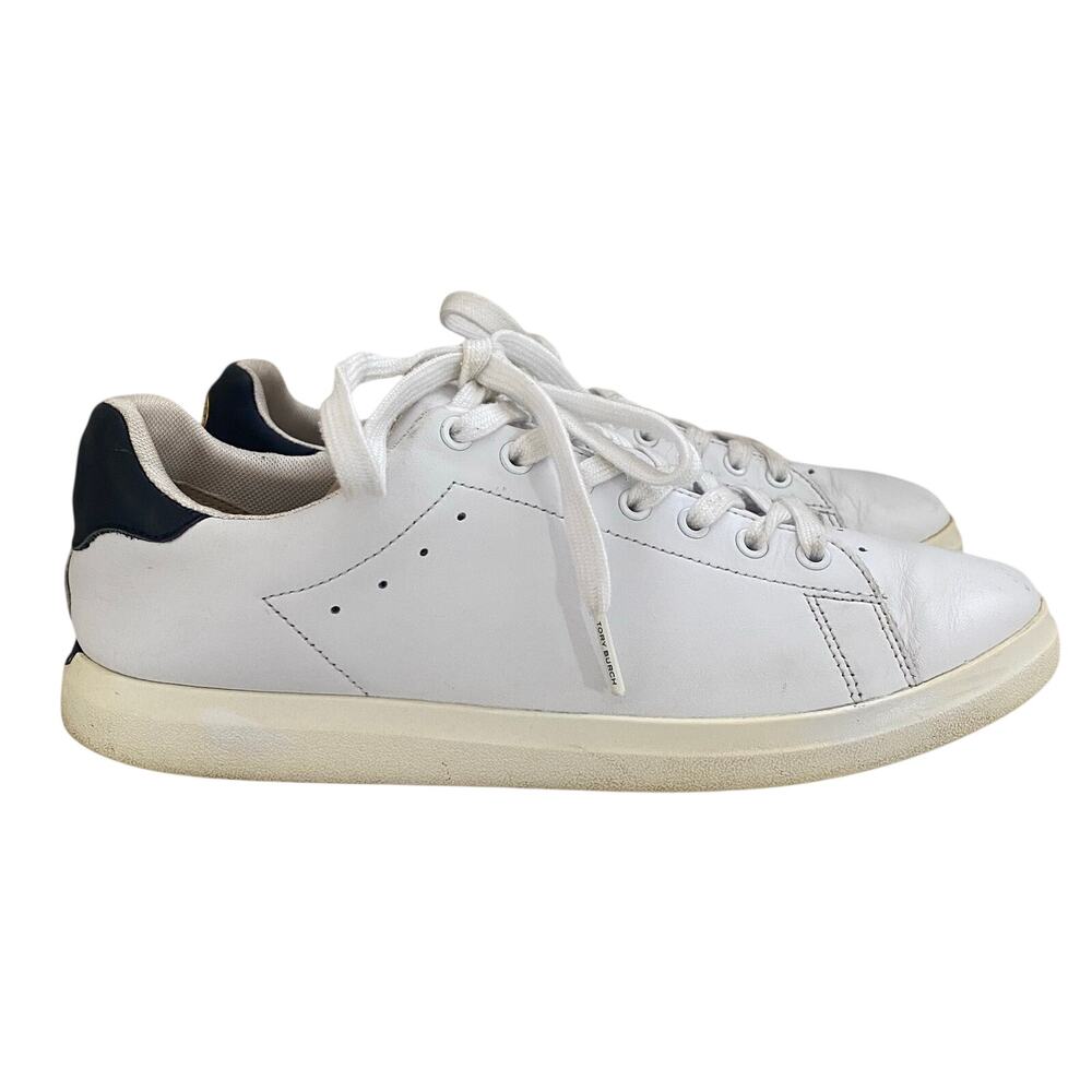 Tory Burch Howell Court Leather Womens Size 9.5 Sneakers Trainers Shoes White